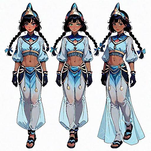 Talim Multiple Views Arabian Outfit Study