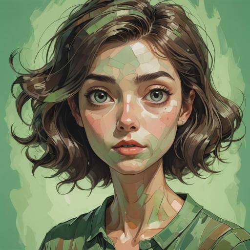 Whimsical Cartoon of a Worried Woman