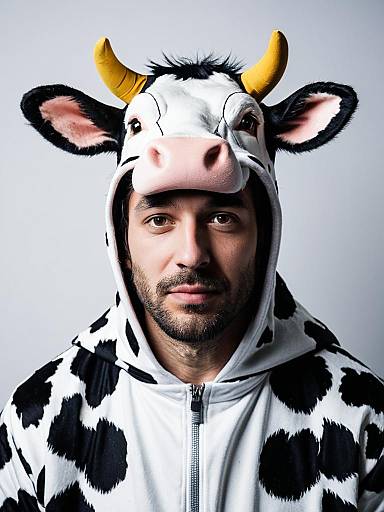 Professional Man in Cow Costume Headshot
