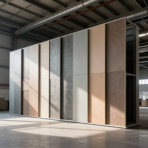 Colorful Staggered Panel Architectural Render