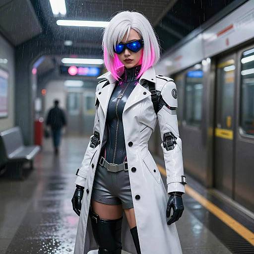 Anime Android 18 Neon Cyberpunk Pose