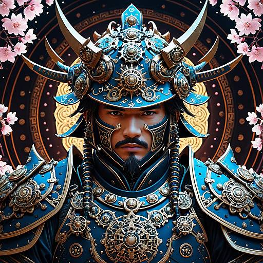 Celestial Samurai in Ornate Armor