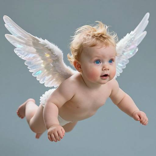 Cherubic Baby Angel Floating Serenely