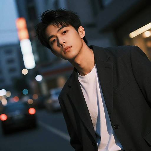 Confident Asian Male Portrait at Dusk