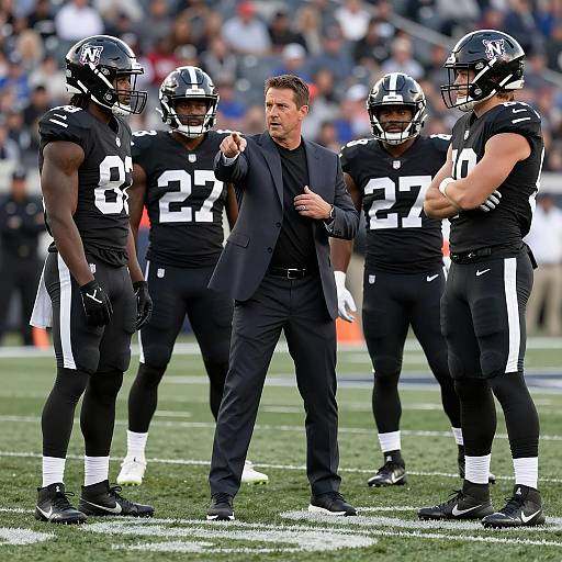 Intense NFL Coach with Black Players