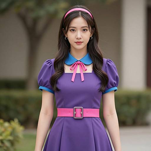 Ring Leader Costume Woman in Purple Dress