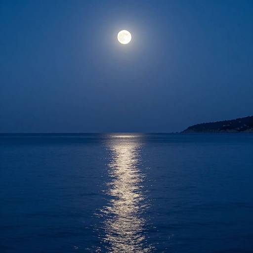 Panoramic Moon Reflection Over Ocean