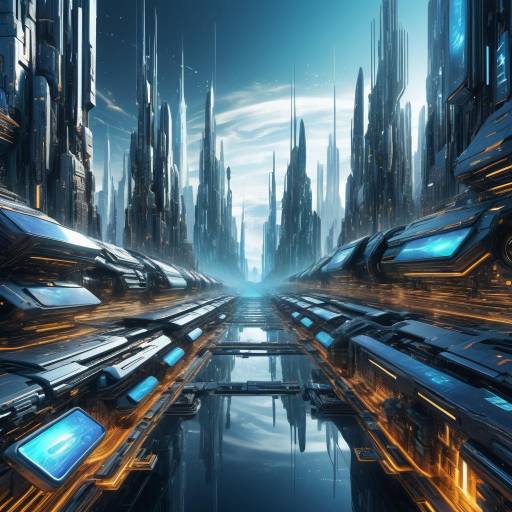 Graceful Android Dance in Cybernetic Cityscape
