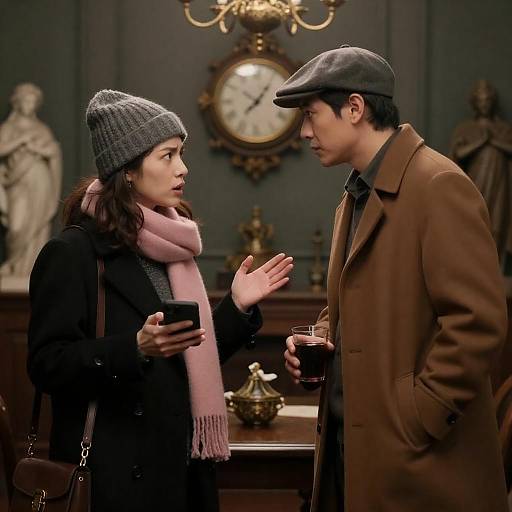 Intense Conversation in Dim Light