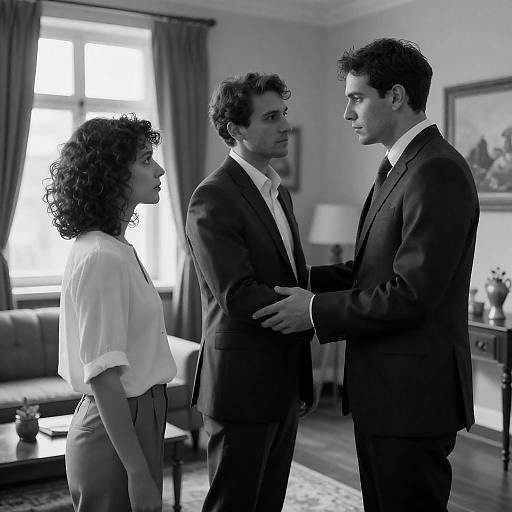 Intense Encounter in Black-and-White