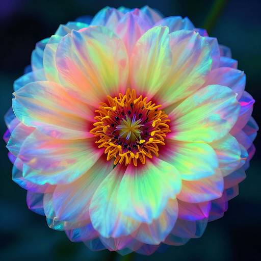 Kaleidoscopic Neon Flower Fusion