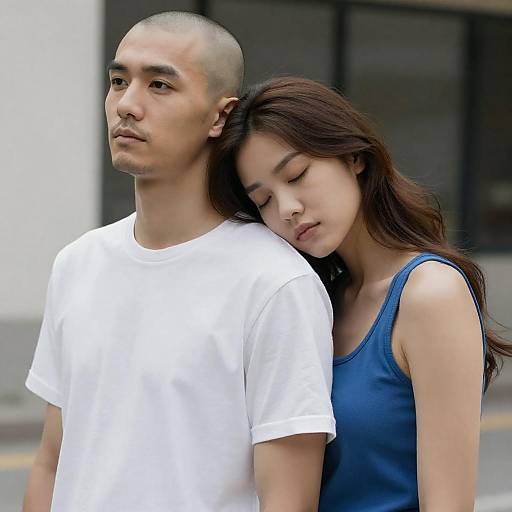 Couple in Urban Setting Showing Affection