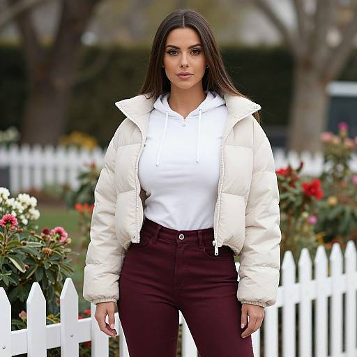 Slim Woman in Casual Streetwear