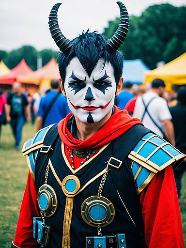 Vibrant Man in Festival Costume Portrait