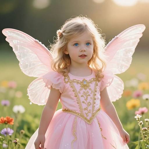 Enchanting Blonde Fairy in Blossoming Meadow