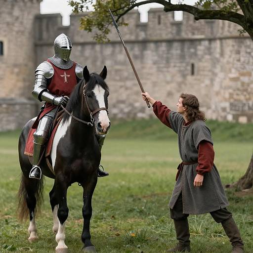 Medieval Knight and Spear in Action