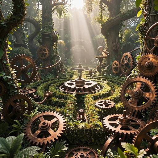 Surreal Garden Maze of Clockworks