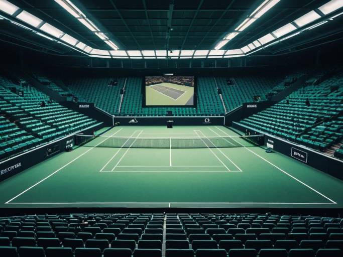 Vibrant Esports Tennis Court Wallpaper