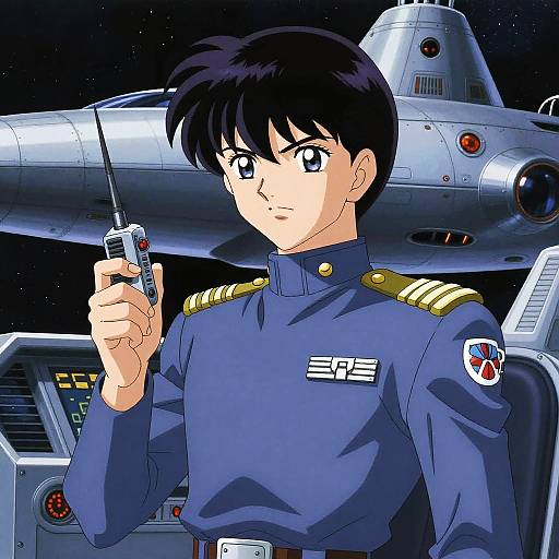 Valiant Starship Captain Retro Sci-Fi Portrait