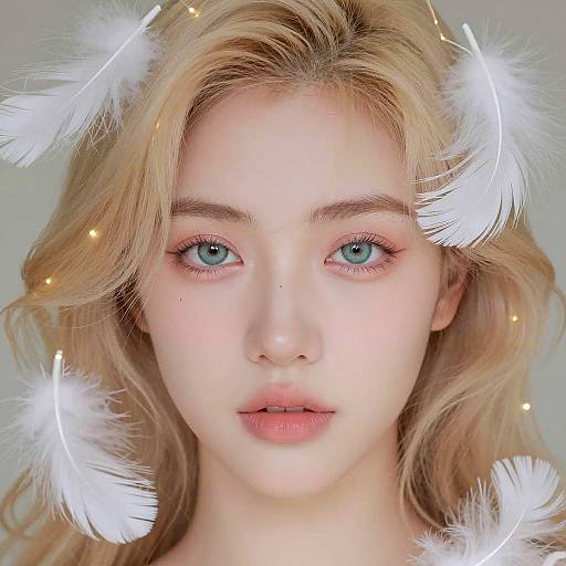 Ethereal Close-Up of a Young Woman