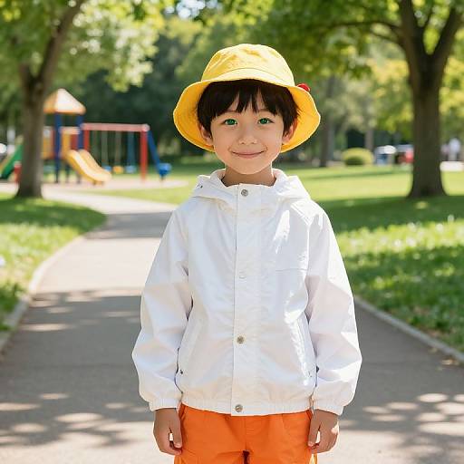 Cheerful Boy in Sunny Park