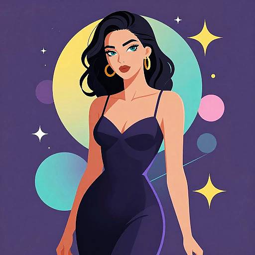 Futuristic Vaporwave Erotic Woman Illustration