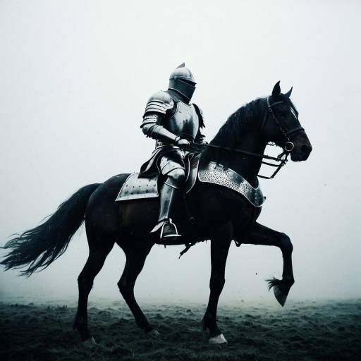 Armored Knight on Horse in Fog