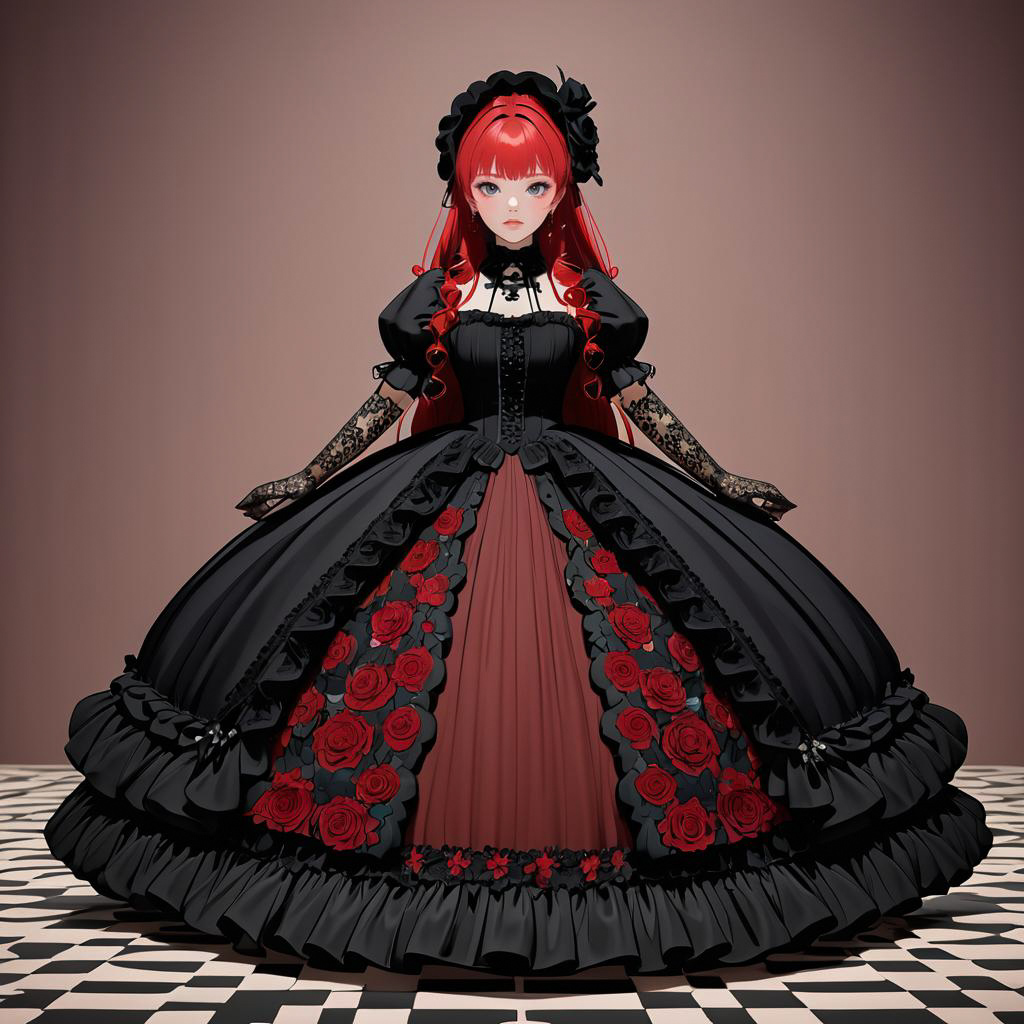 Confident Lolita Fashion Enthusiast in CGI