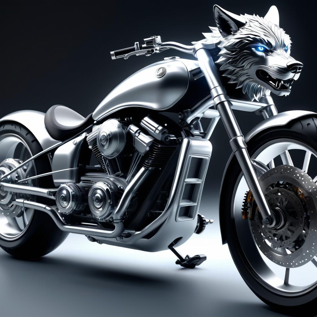 Futuristic Mechanical Vampire Wolf Bike