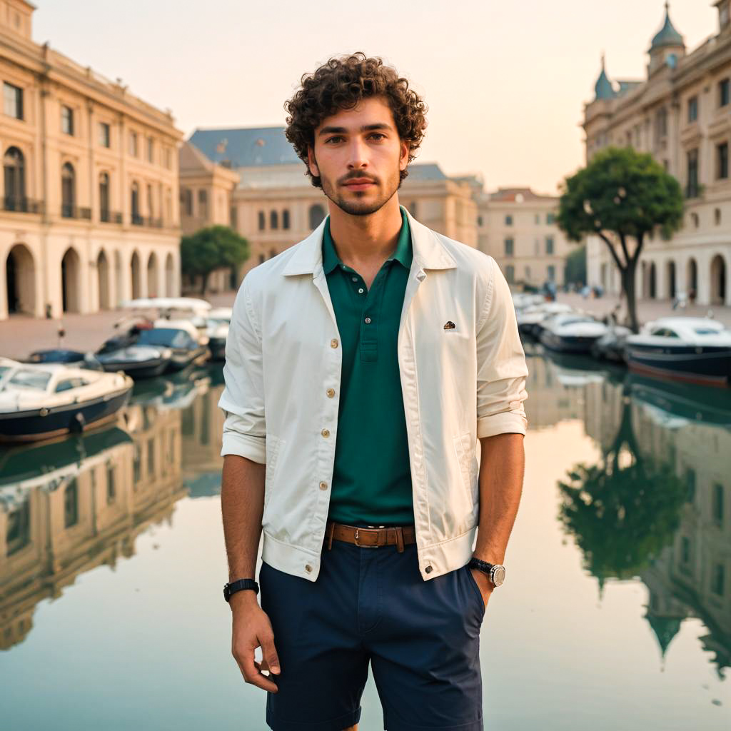 Stylish Young Man at Museum Exhibit