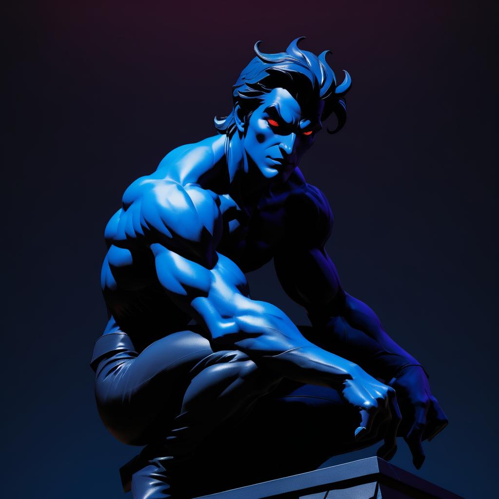 Dark Nightcrawler Statue in Mignola Style