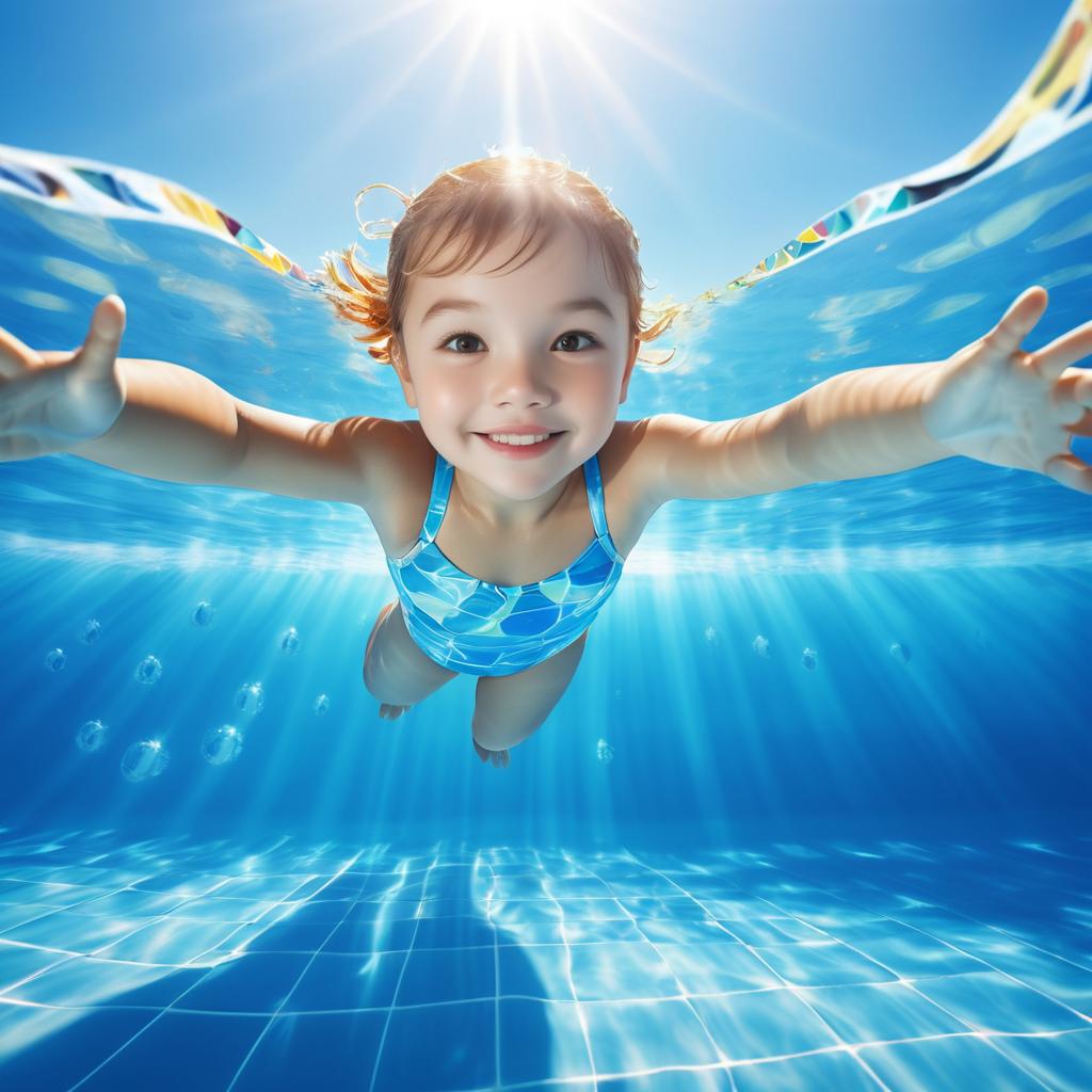 Ultra-Realistic Underwater Smiling Child