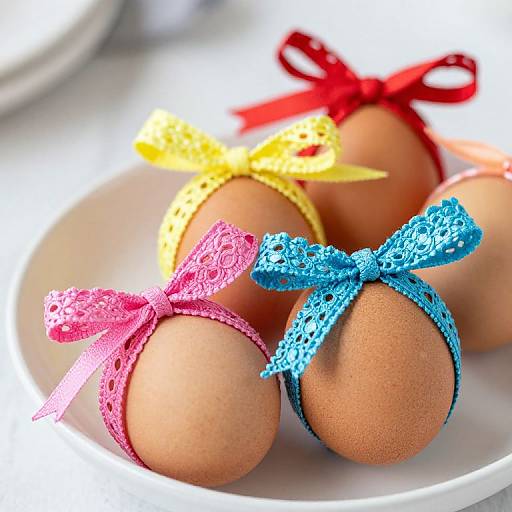 Colorful Lace Wrapped Eggs