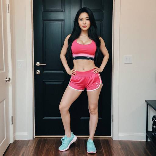 Confident Asian Girl in Casual Attire