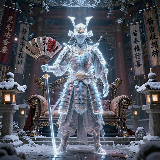 Ghostly Samurai in Ethereal Mausoleum