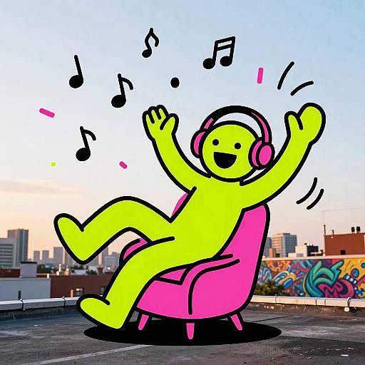 Joyful Urban Pop-Art Stick Figure