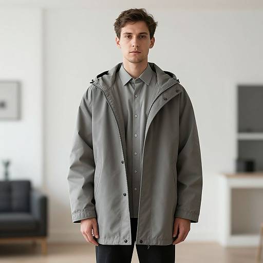 European Man in Oversized Outerwear