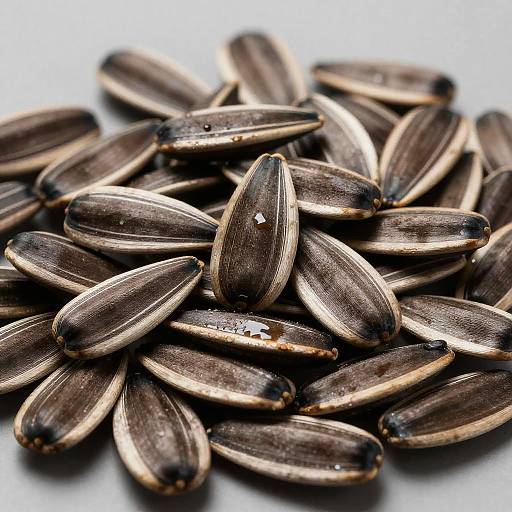 Close-Up of Glossy Sunflower Seeds
