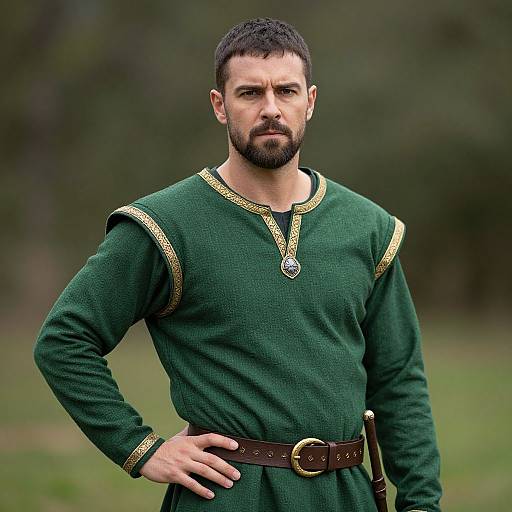 Medieval Portrait of Serious Man