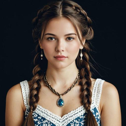 Realistic Girl with Loose Crown Braid