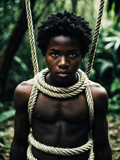Boy in Jungle-Themed Rope Costume
