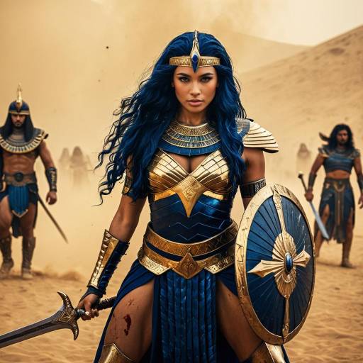 Egyptian Warrior Princess in Dust Storm Battle