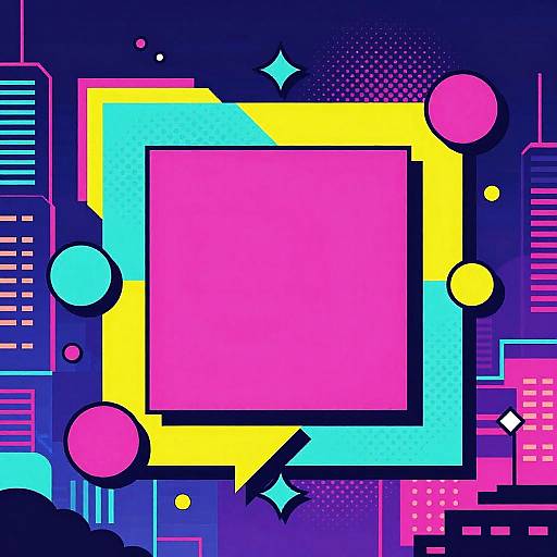 Vibrant Neon Pop Art Cityscape