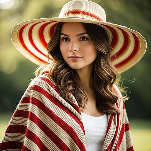 Photorealistic Young Woman in Sombrero Costume