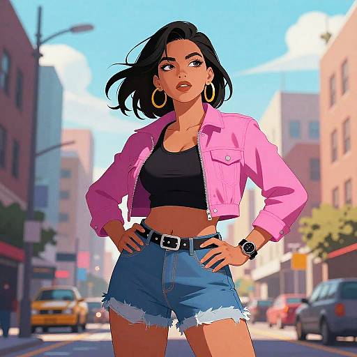 Bold Comic Style Urban Woman