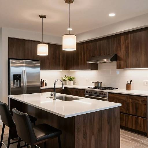 Modern Dark Wood Kitchen Design