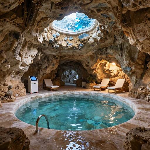 Thermal Salt Therapy Cavern with Skylights
