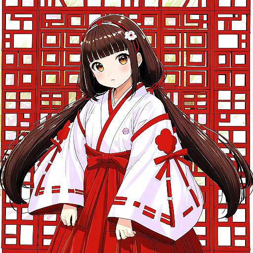 Illustration of Amayadori machi, kumamiko in the style of Infinote