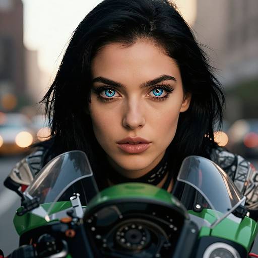 Hyper-Realistic Woman on Kawasaki Ninja