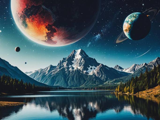Stunning Color Space Mountain Landscape Art